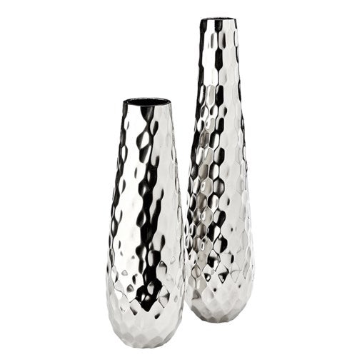 XC-34107 Round Hammered silver vase - Set of 2 – Dreamart Gallery