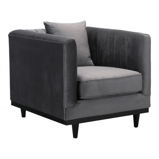 Garland Arm Chair Gray Velvet - Dreamart Gallery