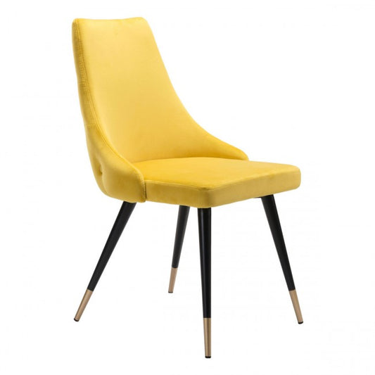 Piccolo Dining Chair Yellow Velvet - Dreamart Gallery