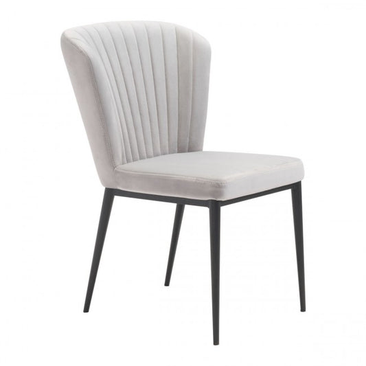 Tolivere Dining Chair Gray Velvet - Dreamart Gallery