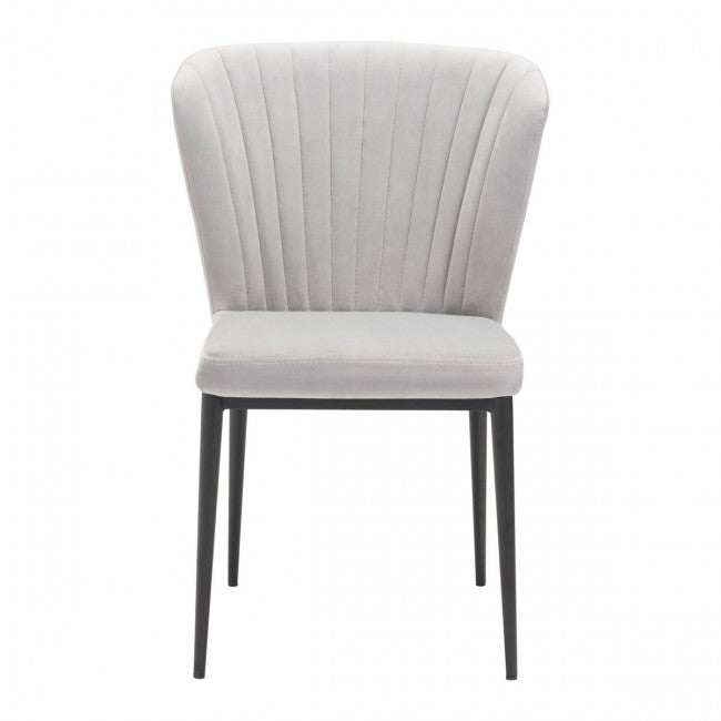 Tolivere Dining Chair Gray Velvet - Dreamart Gallery