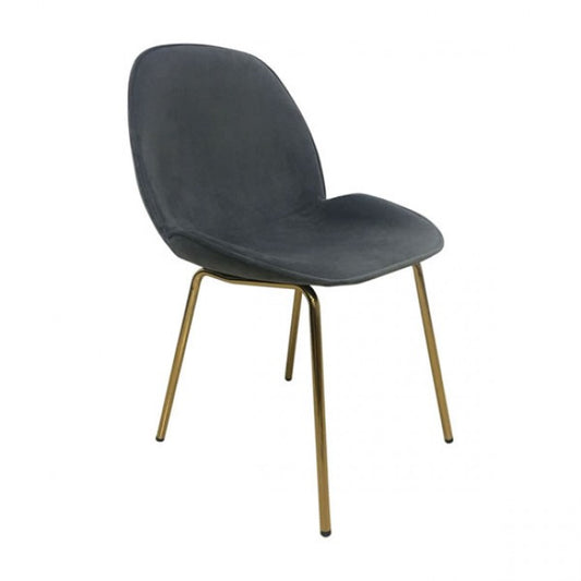 Siena Dining Chair Graphite Gray Velvet - Dreamart Gallery