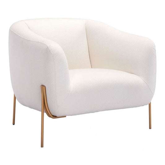 Micaela Arm Chair Ivory & Gold - Dreamart Gallery