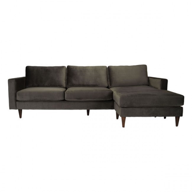 Kace Sectional Charcoal Velvet - Dreamart Gallery