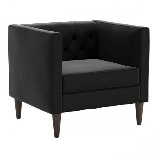 Grant Arm Chair Black Velvet - Dreamart Gallery