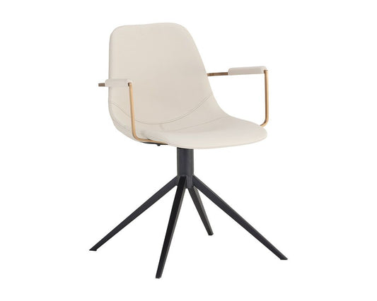 Cassius Swivel Dining Armchair - Dillon Cream - Dreamart Gallery