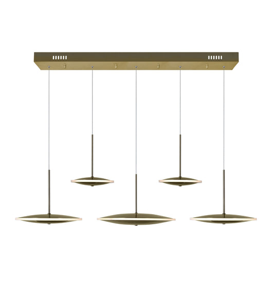 LED ISLAND/POOL TABLE CHANDELIER WITH BRASS FINISH - Dreamart Gallery