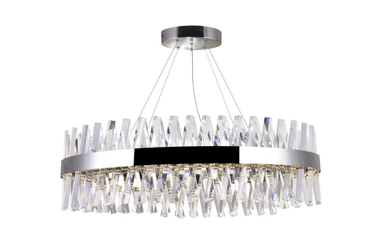 LED CHANDELIER WITH CHROME FINISH AND CLEAR CRYSTALS - Dreamart Gallery