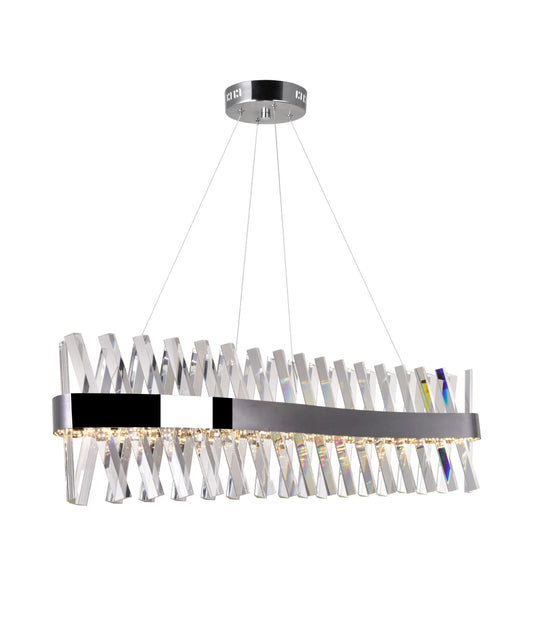 LED CHANDELIER WITH CHROME FINISH AND CLEAR CRYSTALS - Dreamart Gallery