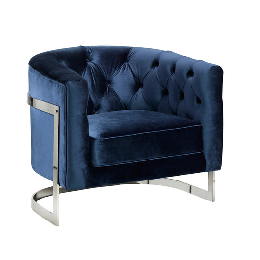 Pinnacle Blue Velvet Chair - Dreamart Gallery