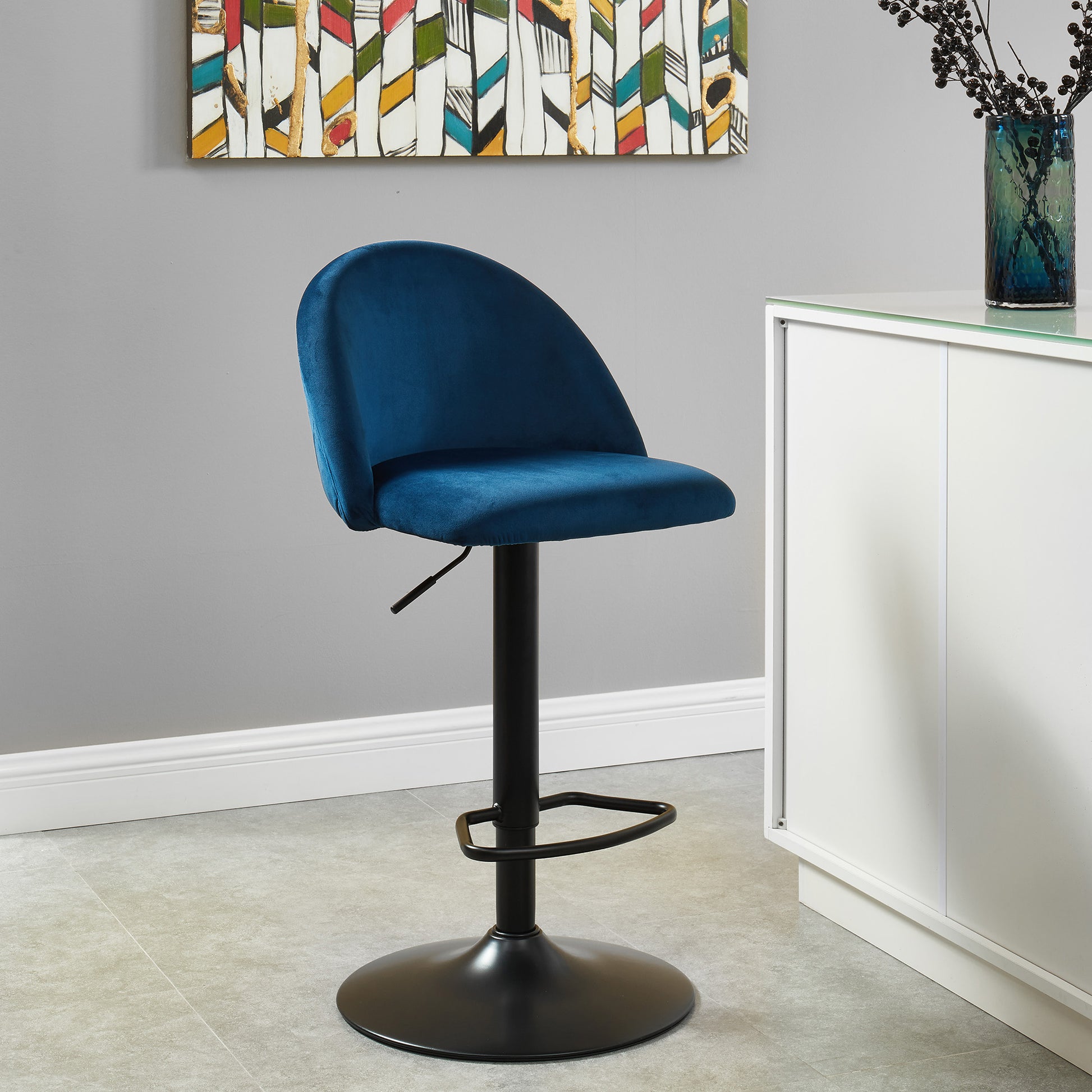 Sataro Air Lift Stool in Blue - Dreamart Gallery