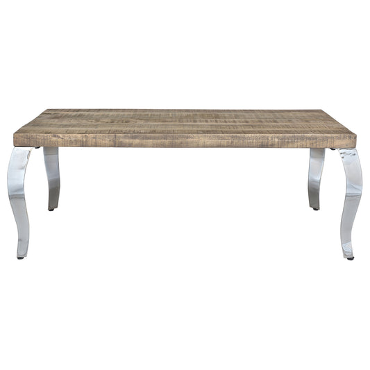 Natalia Coffee Table in Reclaimed & Chrome - Dreamart Gallery