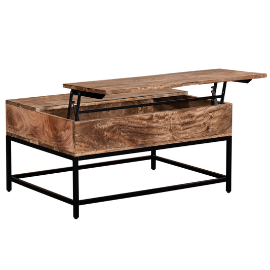 Ojas Lift-Top Coffee Table in Natural Burnt - Dreamart Gallery