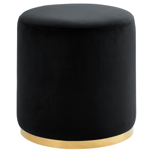 Sonata Round Ottoman in Black & Gold - Dreamart Gallery