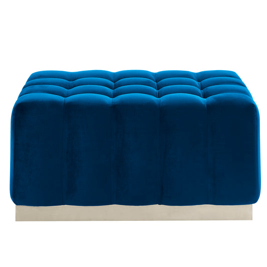 Magnum Rectangular Cocktail Ottoman in Blue & Silver - Dreamart Gallery