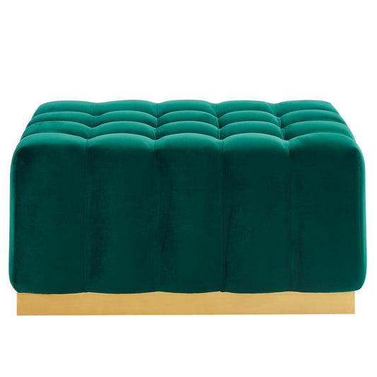 Magnum Rectangular Cocktail Ottoman in Green & Gold - Dreamart Gallery