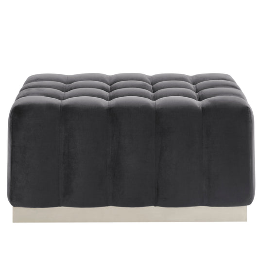 Magnum Rectangular Cocktail Ottoman in Grey & Silver - Dreamart Gallery