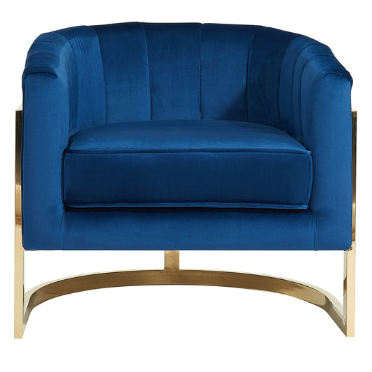 Tarra Accent Chair in Blue & Gold - Dreamart Gallery