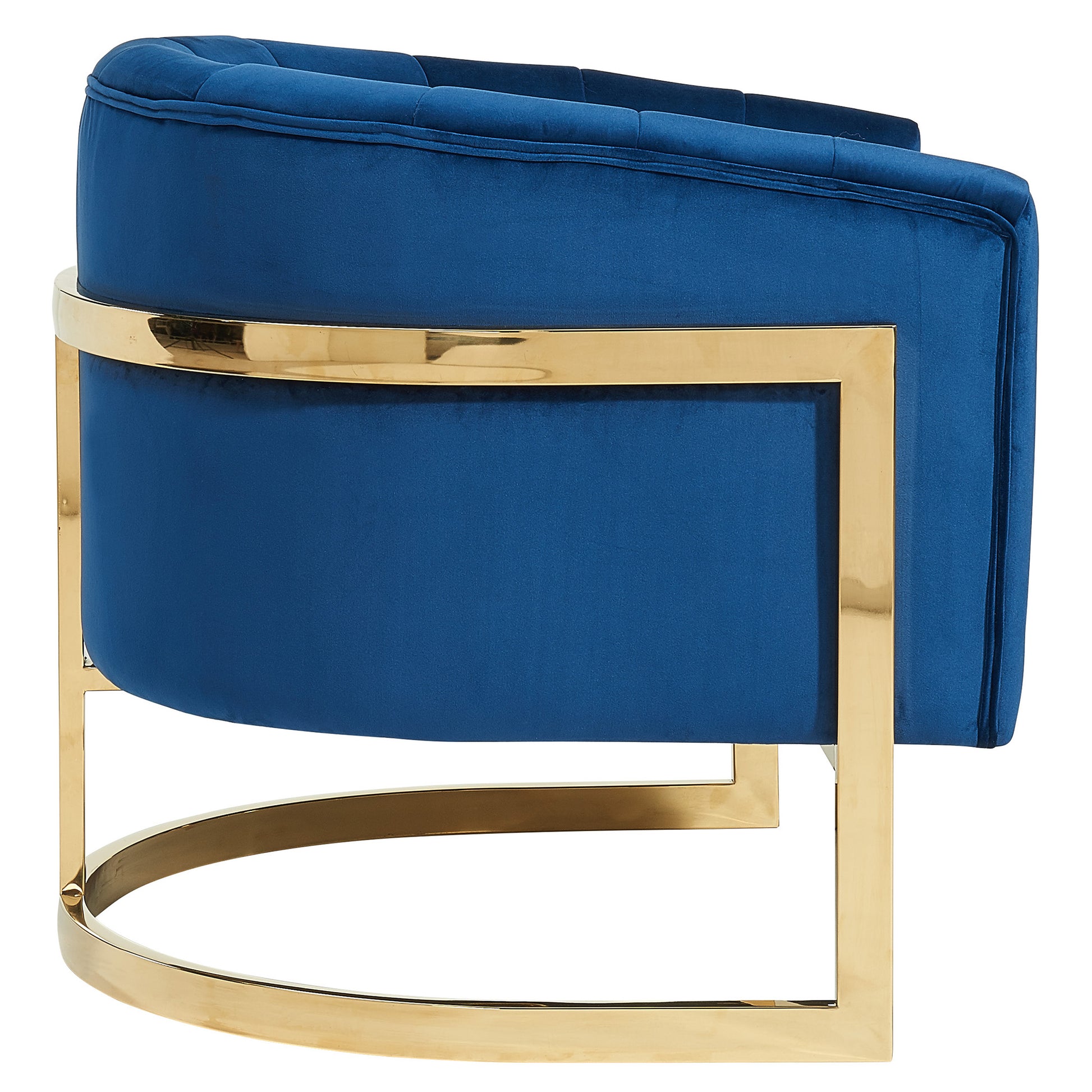 Tarra Accent Chair in Blue & Gold - Dreamart Gallery