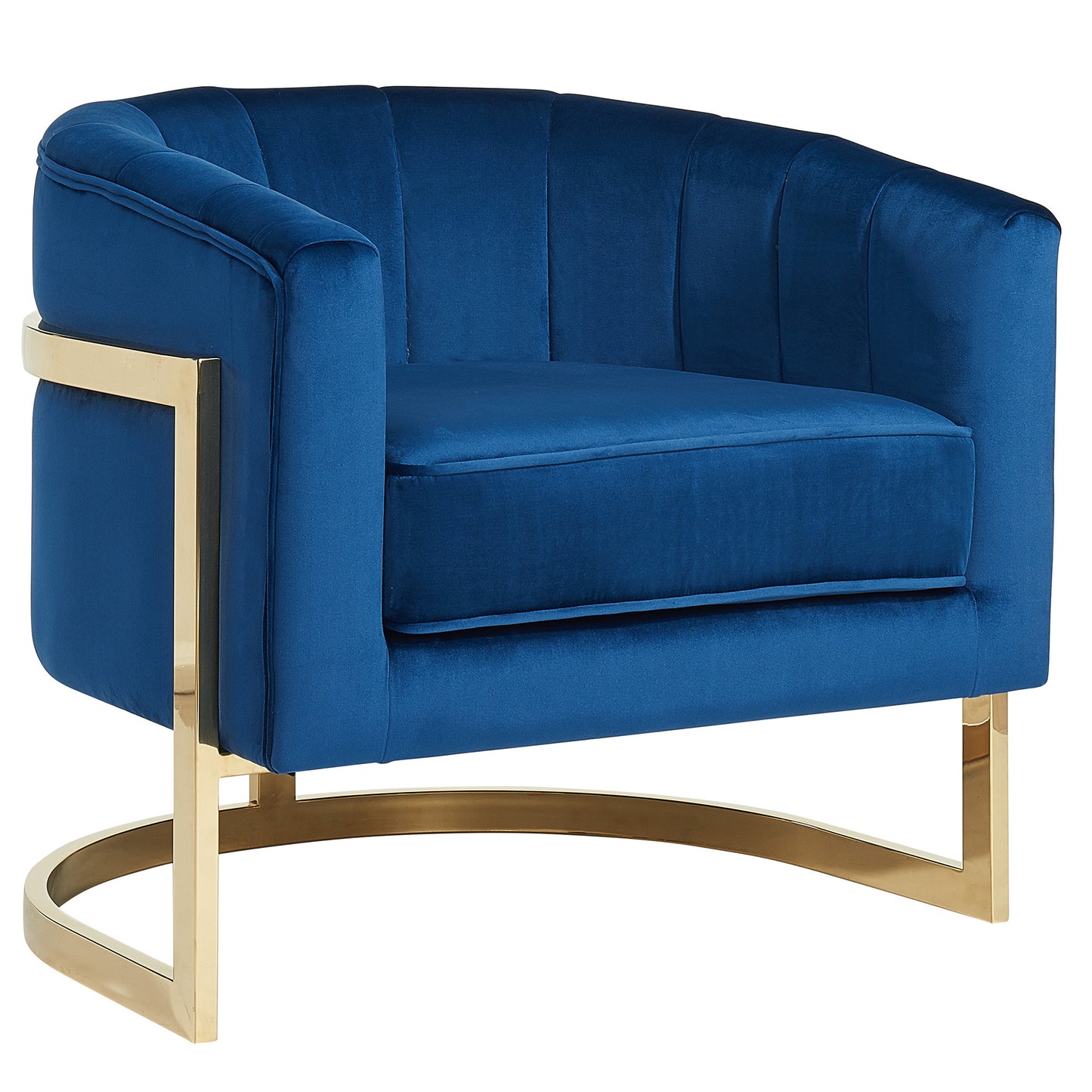 Tarra Accent Chair in Blue & Gold - Dreamart Gallery