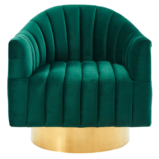 Cortina Accent Chair in Green & Gold - Dreamart Gallery