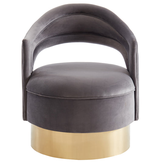 Sloane Accent Chair in Grey & Gold - Dreamart Gallery