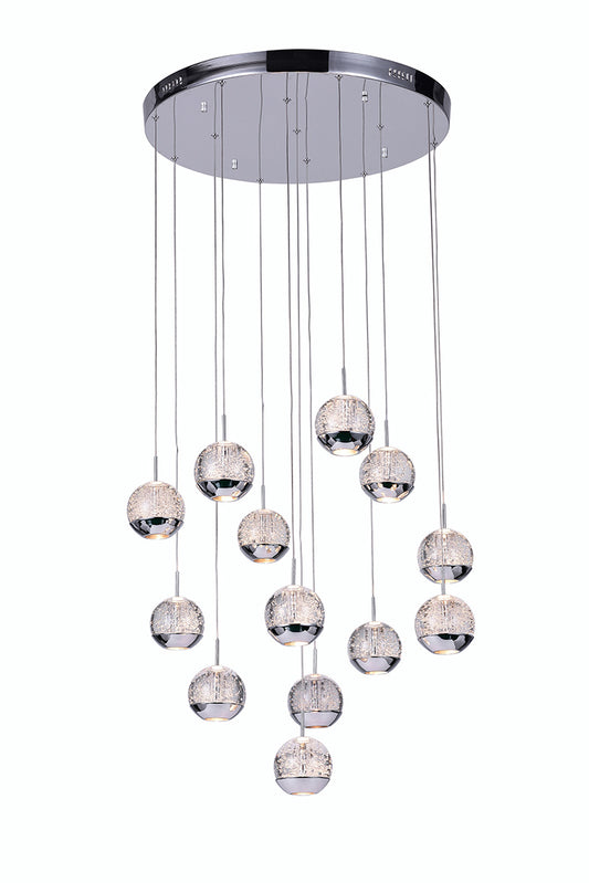 13 LIGHT MULTI LIGHT PENDANT WITH CHROME FINISH - Dreamart Gallery