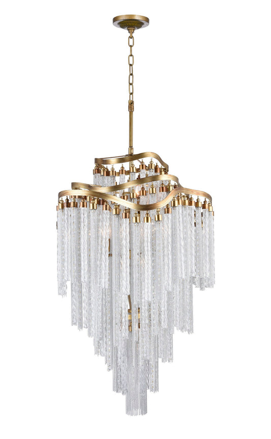 14 LIGHT DOWN CHANDELIER WITH GOLD FINISH - Dreamart Gallery