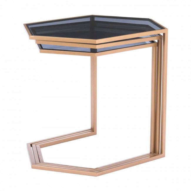 Geo Set of 3 Nesting Tables Black & Gold - Dreamart Gallery