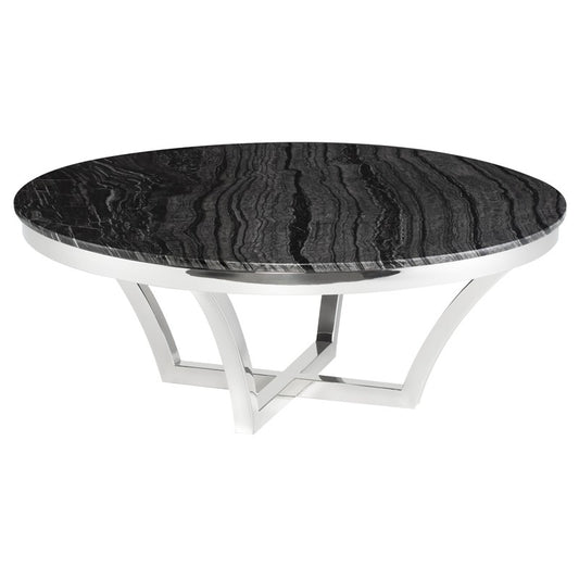 AURORA COFFEE TABLE BLACK WOOD VEIN - Dreamart Gallery