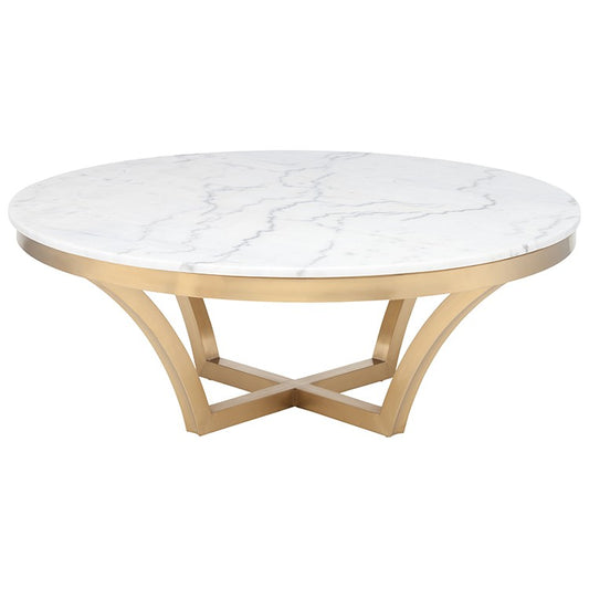 AURORA COFFEE TABLE WHITE GOLD - Dreamart Gallery