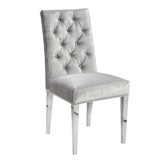 Leslie Grey Velvet Dining Chair - Dreamart Gallery