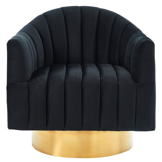 Cortina Accent Chair in Black & Gold - Dreamart Gallery